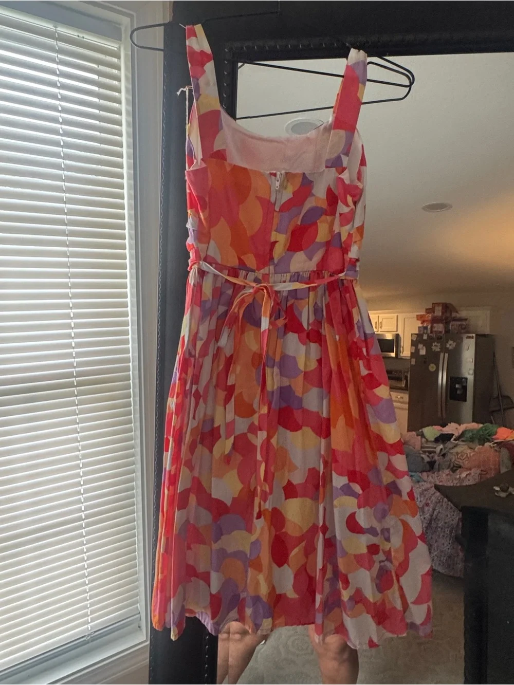 Rare Editions Pink, Orange & Purple Print Sundress with Bow
